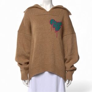 Palm Angels Virgin Wool Graphic Print Sweater S